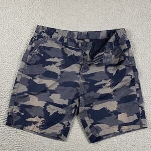 Armani Exchange Men's 32 Navy Gray Abstract Camo Shorts 9" Inseam
